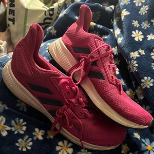 womens pink adidas running sneakers size 8
